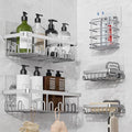 5-Pack Adhesive Shower Caddy for Bathroom & Home Decor Silver by Valdama