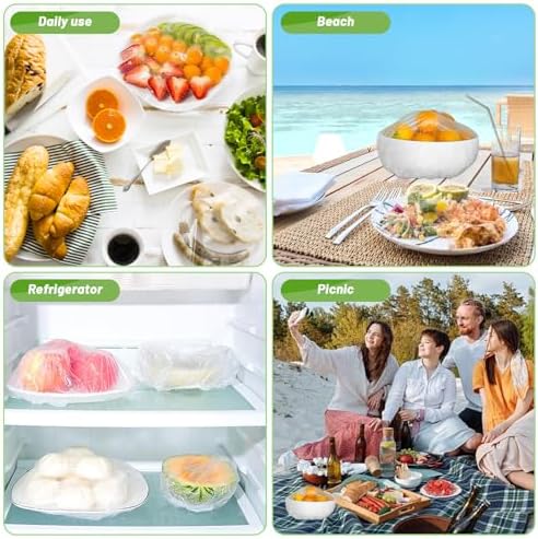 300Pcs Reusable Elastic Food Bowl Storage Covers, Sublaga Bowl Covers, Dish - Image 7