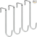 FYY Over the Door Hooks, Single-Hanger 4 Pack, Fits Doors 1.6" Silver | Heavy by FYY