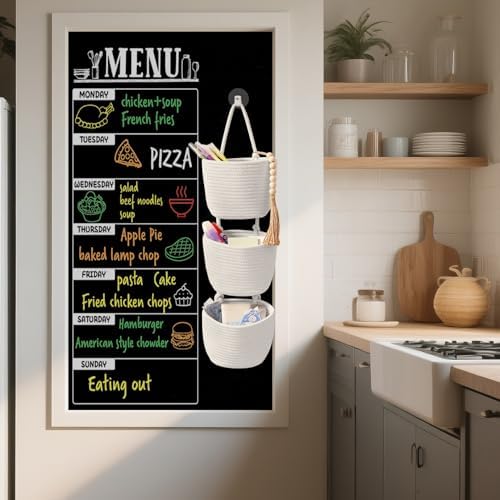 LIGHT DUST Wall Hanging Rope Baskets 3-Tier Boho Organizers - Image 2