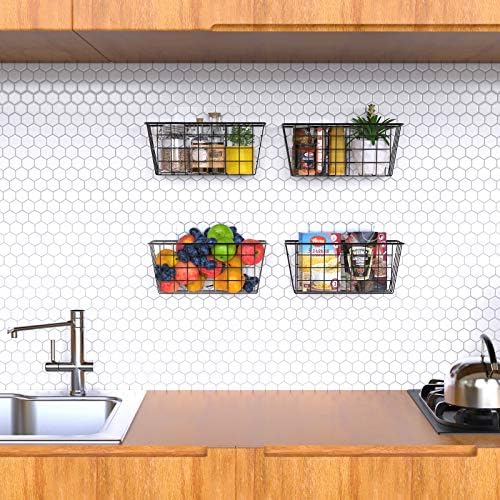 MaraFansie Over the Cabinet Door Organizer Wall Wire Baskets Hanging Kitchen - Image 3