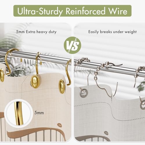 AmazerBath Gold Shower Curtain Hooks, Decorative Modern Shower Curtain Hangers - Image 3
