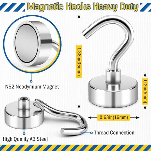 FINDMAG Magnetic Hooks for Cruise Cabins, 30LB+ Magnetic Hooks, 100 Pack - Image 6