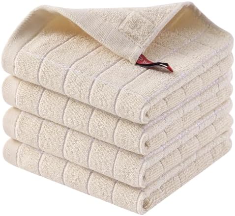 Homaxy 100% Cotton Terry Kitchen Dish Cloths, 4 Pack by Homaxy