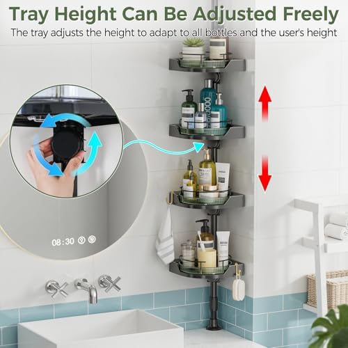AKINBAS 360° Rotating Shower Caddy Tension Pole - Image 6