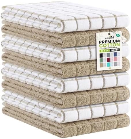 Kitinjoy Premium Kitchen Towels, Large 100% Cotton Terry 390 GSM Kitchen Hand by Kitinjoy
