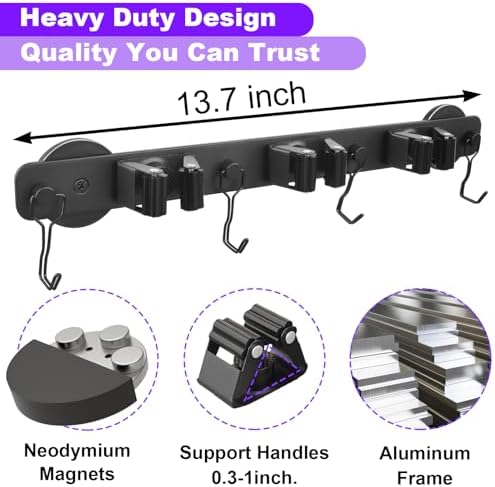 Heavy Duty Magnetic Mop Broom Holder - Image 5