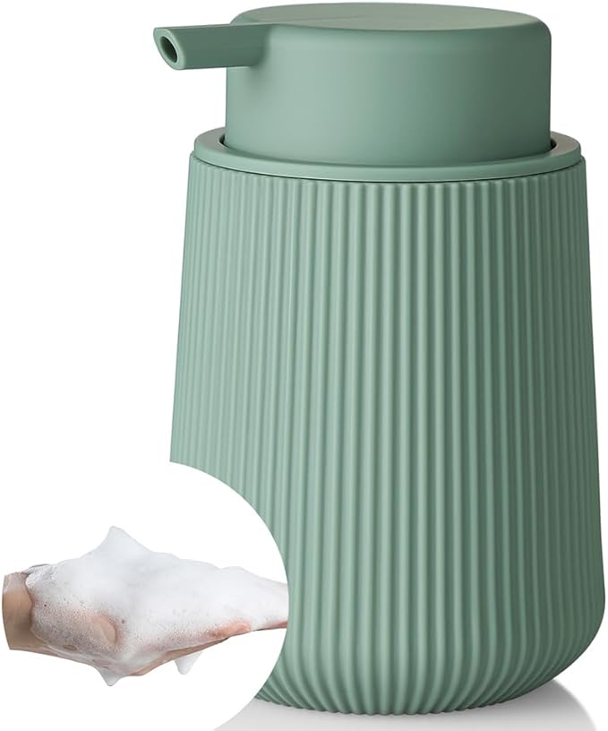YAUKPH Striped Foaming Hand Soap Dispenser Sage Green | by KellyHome