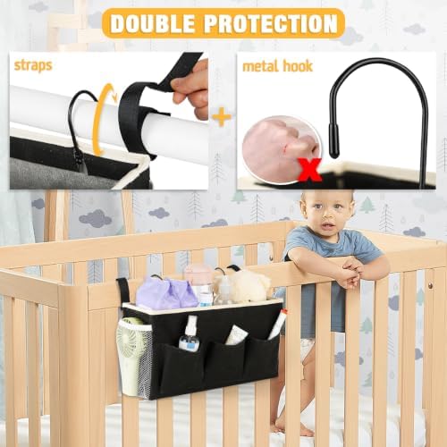 Lilithye Bedside Caddy, Bedside Storage Bag Hanging Organizer - Image 4