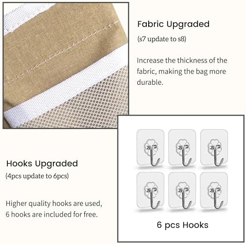 Kanrichu 2pcs Middle Wall Hanging Organizer Bag, Linen Fabric Door Hanging - Image 4