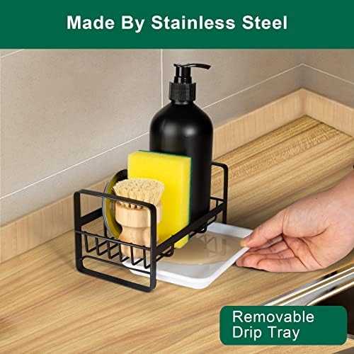 TEZZ Sponge Holder for Kitchen Sink- Stainless Steel Kitchen Sink Caddy for - Image 3