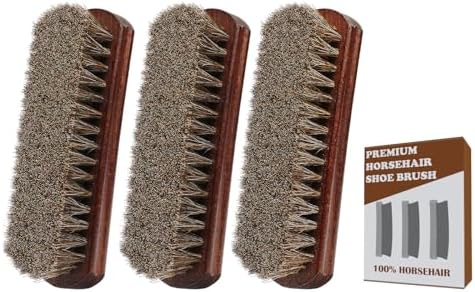 100% Horsehair Brush Professional Premium Horsehair Shoe Brush Dauber by Euvia