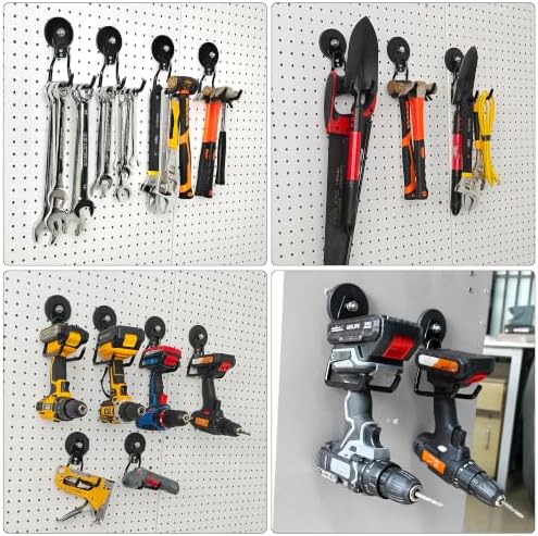 3-H Heavy Duty Magnetic Hooks, No-Drill Garage Power Tool Holder, 4 Pack - Image 6