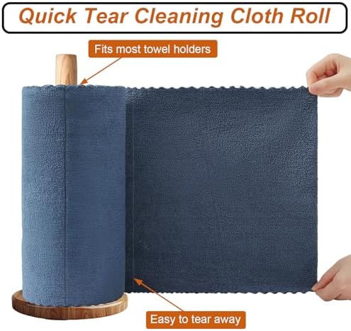 80 Pack Microfiber Cleaning Cloth Roll, Lint Free Rags & Tear Away Reusable - Image 3