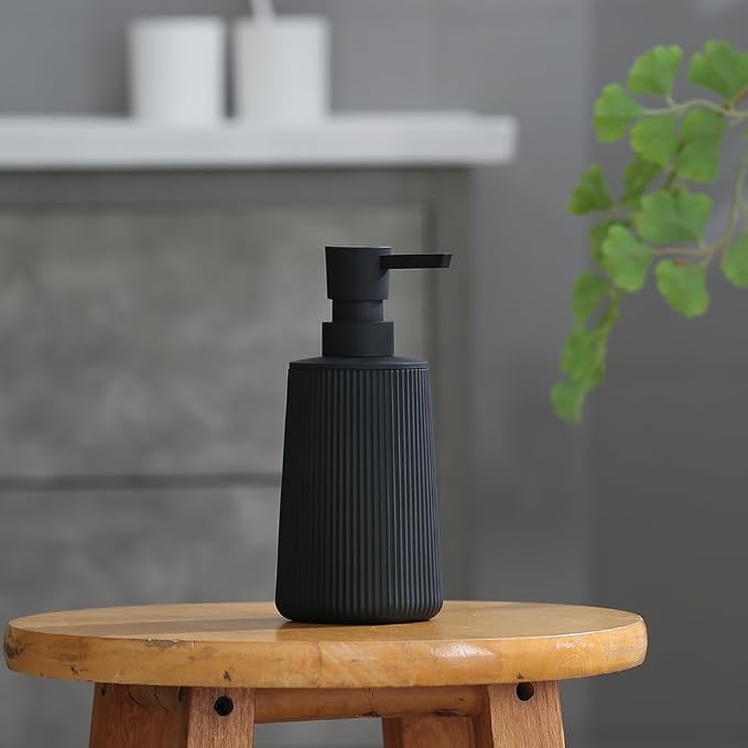 YAUKPH Small Soap Dispenser for Bathroom and Kitchen Matte Black | Modern - Image 5