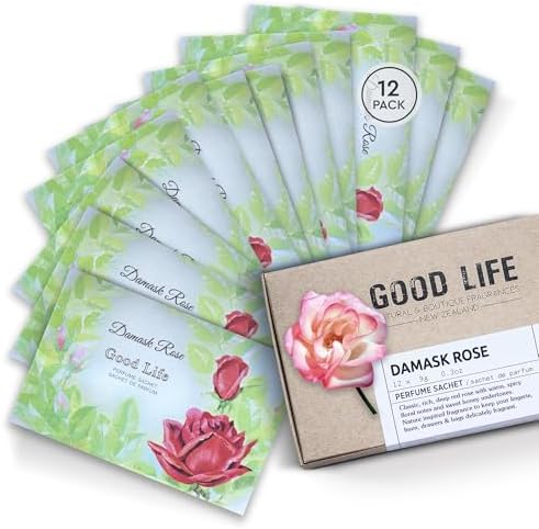 Good Life Damask Rose Scented Sachets | Designed in New Zealand | 12 Sachets by Unknown