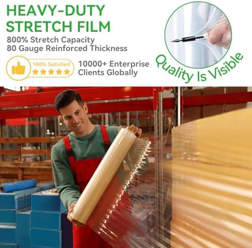18" x 1500' Plastic Stretch/Shrink Wrap Roll - Image 4