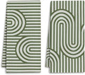 Sage Green Boho Abstract Kitchen Towels, Contemporary Minimalist Dish Tea Towels by Unknown