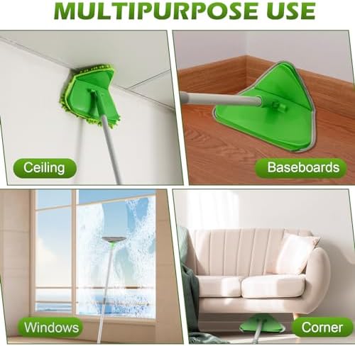RONSUNG Wall Cleaner Mop, 82-Inch Handle, Baseboard Cleaner Tool, 6 Pads - Image 5