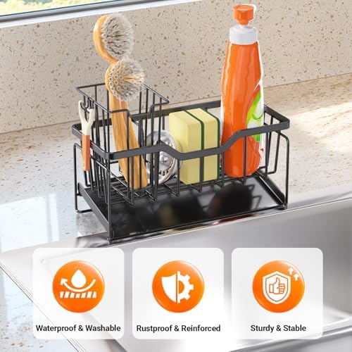 StorageRight Sponge Holder for Kitchen Sink, Stainless Sink Caddy Organizer - Image 3