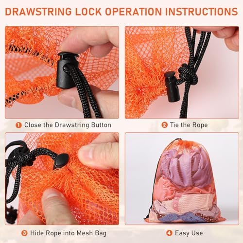 10/20/40/60/100PCS Mesh Drawstring Bag Durable Delicate Mesh Laundry Bag - Image 3