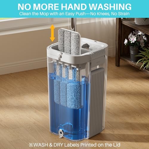 JOYMOOP Flat Mop System, 8L Mop and Bucket Set - Image 2