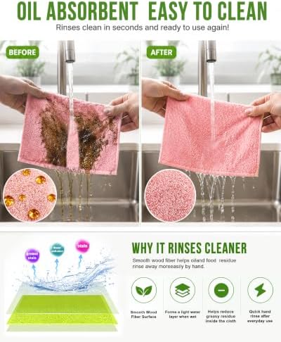 COOLMI Kitchen Dish Cloths, Easy-Rinse Dish Towels - Image 2