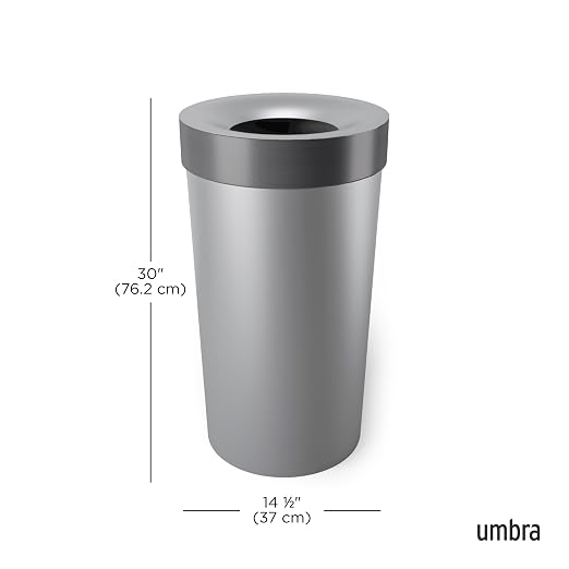 Umbra Vento Kitchen Trash Can, Open Top Bin, 16.5 Gallon, bag concealing design - Image 3