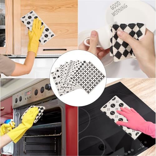 Lucomb 8 Pack Swedish Kitchen Dishcloths, Reusable Dish Cloth Paper Towels - Image 5