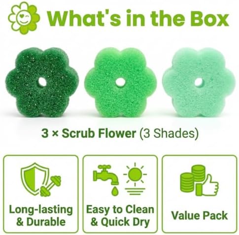 Scrub Flower Temperature Sensitive Sponges, Garden Mint - Image 2