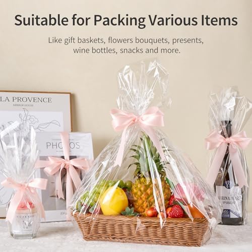 Jutieuo 100 ftx34 in Extra Wide Clear Cellophane Wrap Roll | 2.5 Mil Thick - Image 5
