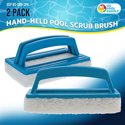 U.S. Pool Supply Hand-Held Pool Scrub Brush Pad 2 Pack, Scrubbing Scouring - Image 2