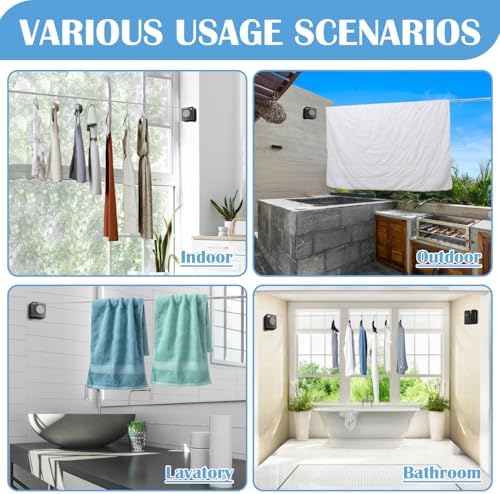 Retractable Clothesline Indoor, Non-Sagging Outdoor Clothes Line Retracting - Image 6