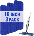 16.5" Microfiber Mop Pads Refills, 3 Pack Reusable Replacement Heads by PANDAGRIP