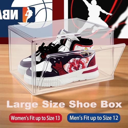 1 Pack Acrylic Shoe Boxes for Flat, Loafer & Small Space, Fits Size 12.5 - Image 3