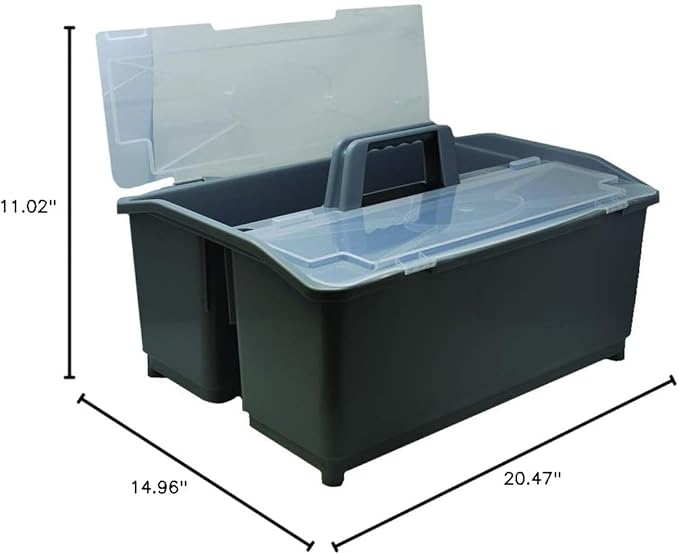 Extra Large 2 Compartment Cleaning Caddy Bucket Tool Supply Organizer with Handle