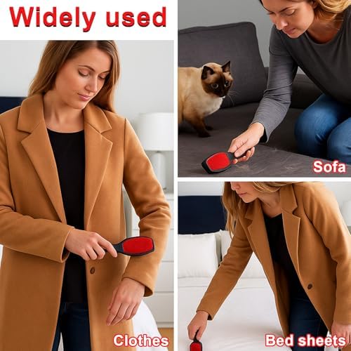 3 Pack Lint Brushes for Clothes, Double-Sided Lint Remover Brush, Reusable Pet - Image 6