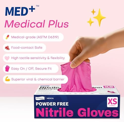 Supmedic Nitrile Exam Gloves, 4 Mil MED+ Powder-Free Latex-Free Cooking - Image 2