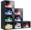 Large Clear Plastic Stackable Shoe Boxes 8-Pack, Drop Side Shoe Organizers by YukuiLLc