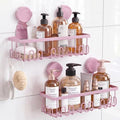 JOTPE Pink Suction Cup Shower Caddy, 2 Pack Bathroom Organizer by SHOWERORGANIZERANDSTORAGE