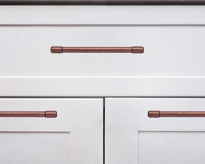 khtumeware 10 Pack 3-3/4 Inch(96mm) Antique Copper Cabinet pulls Kitchen Cabinet Handles Kitchen Cabinet Hardware for Cupboard Drawer Handles Dresser Pulls