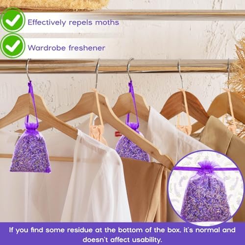 16 Pack Lavender Sachet Bags & Cedar Chips Set Real Dried Lavenders Flowers - Image 5