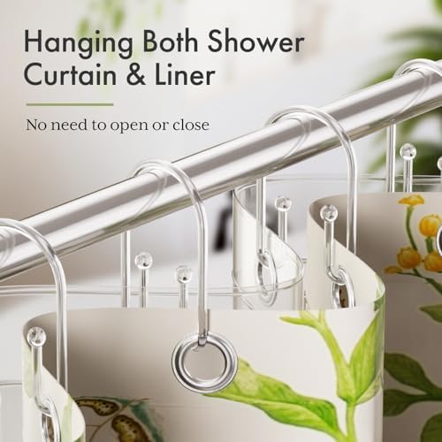 Bathway Shower Curtain Hooks, Non-Slip Plastic Shower Hooks - Image 6