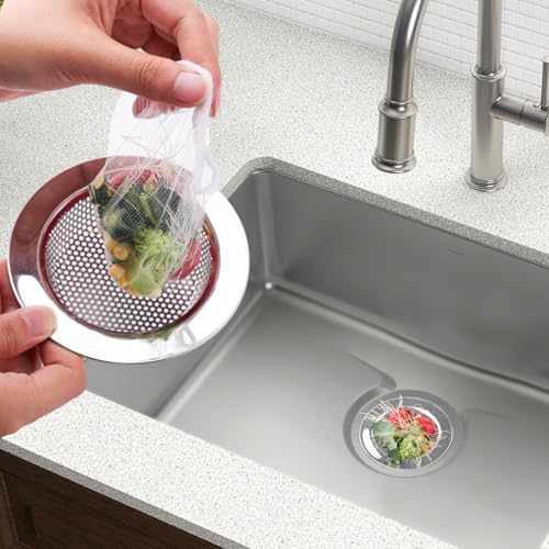 200 PCS Kitchen Mesh Sink Strainer, Disposable Sink Strainer Covers, Drain Nets by Unknown