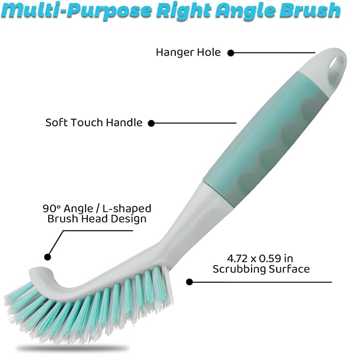 3 Pack Scrub Brush Set, Heavy-Duty Scrub Brushes - Image 5
