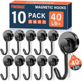 FINDMAG 10 Pack Black Magnetic Hooks by FINDMAG
