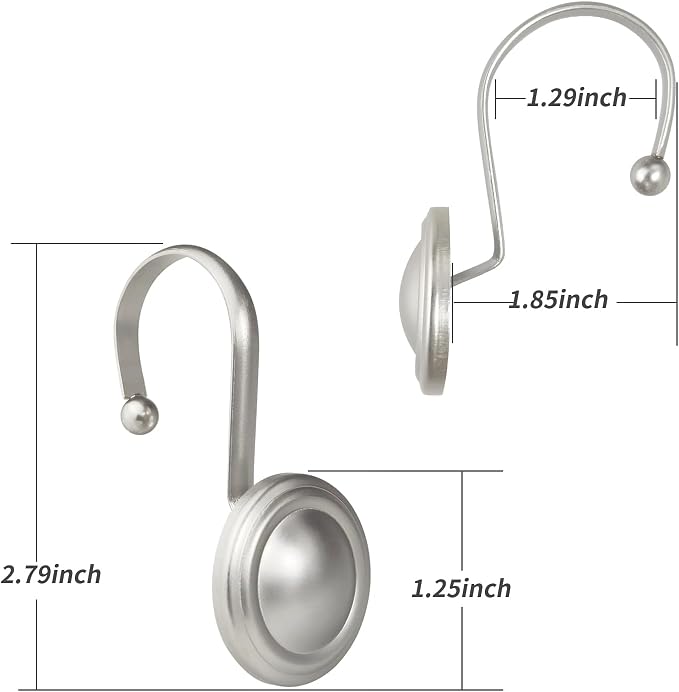 CHICTIE Nickel Shower Curtain Hooks Rings, Decorative Silver Shower Hook - Image 5