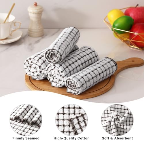 Homaxy Kitchen Towels and Dishcloths Set, Dark Brown - Image 4