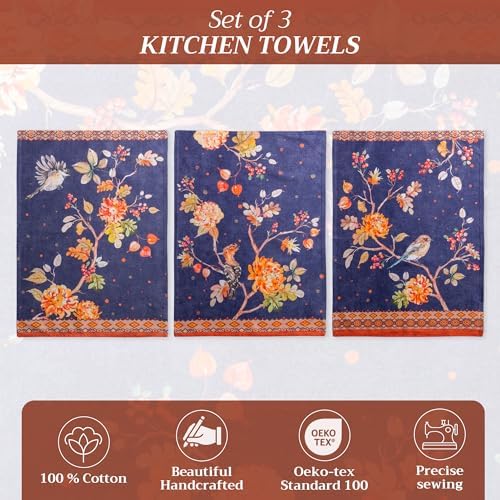 Maison d' Hermine Kitchen Towels Set of 3 Reusable 100% Cotton 27.50" x 20" - Image 2