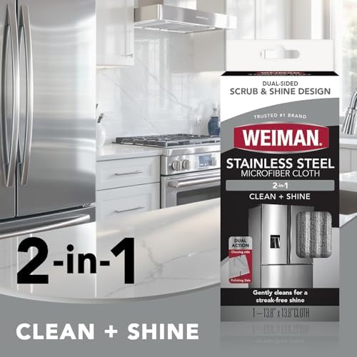 Weiman Microfiber Cloth for Stainless Steel, Safely Traps and Removes Dirt - Image 2